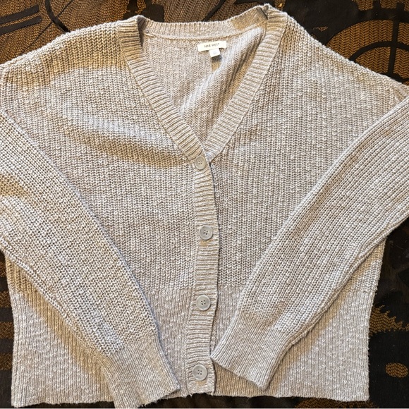 Nine West Light Gray Button-Up Cardigan - Picture 1 of 3